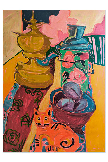 Still life with plums.